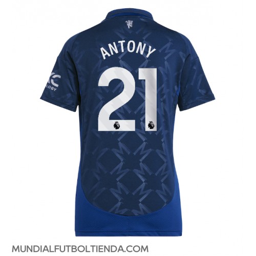 Camiseta Manchester United Antony #21 Segunda Equipación Replica 2024-25 para mujer mangas cortas